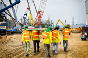 Construction workers on site