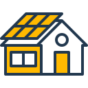 Retrofit Icon of house with solar panels